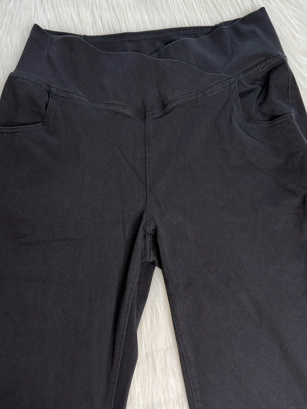 Halara Flex Black Denim Asymmetrical Waist Flare Jeans NWT L Tall